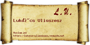 Lukács Ulisszesz névjegykártya