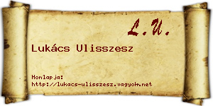 Lukács Ulisszesz névjegykártya