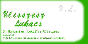 ulisszesz lukacs business card